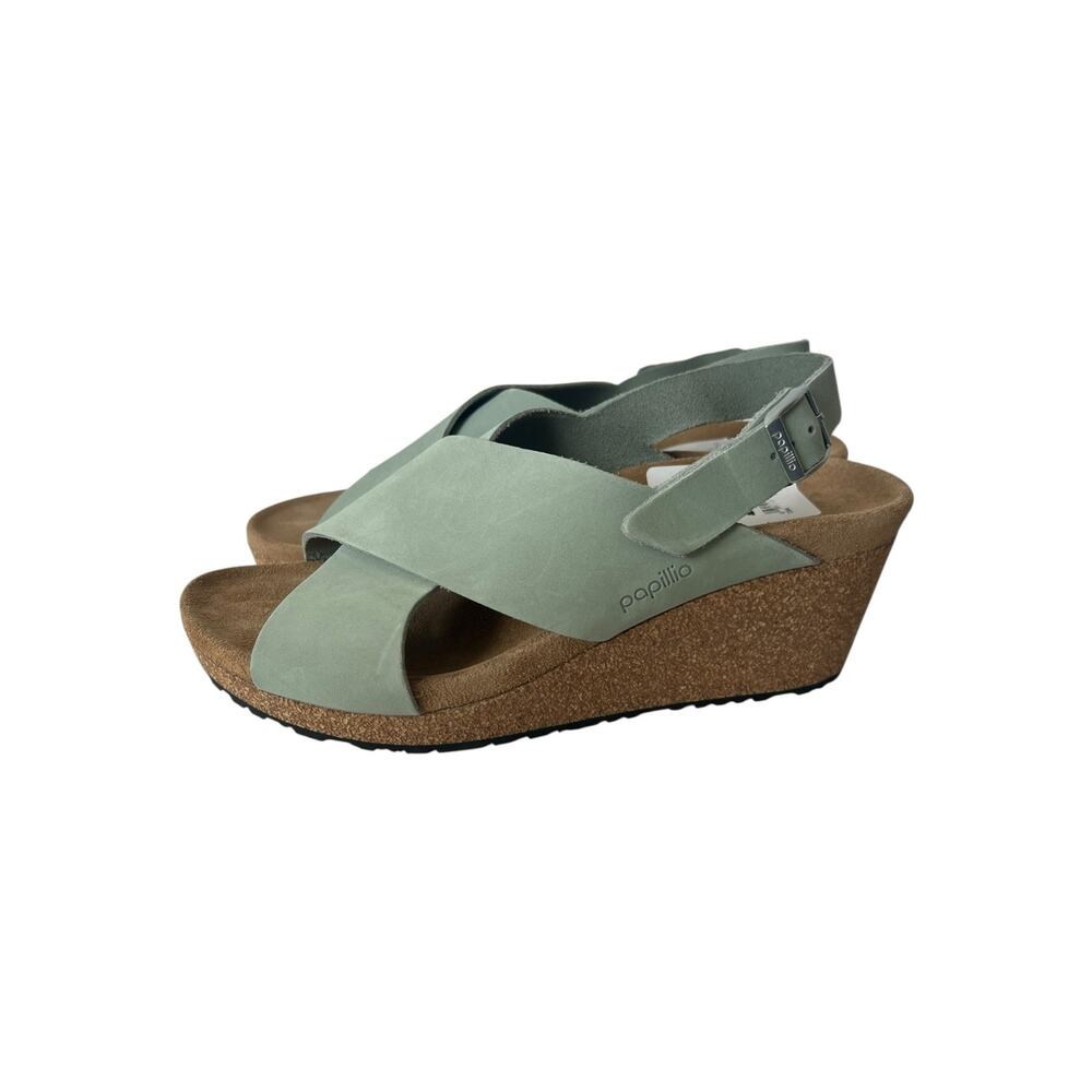 Papillio By Birkenstock Samira Nubuck Leather Sandal In Pure Sage Size 40 - Picture 3 of 11